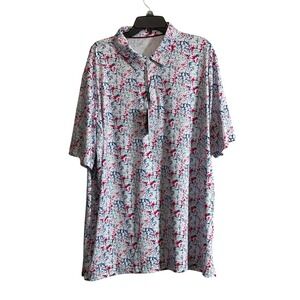 NWT Maelreg Men 3XL Multicolor Short Sleeve Performance Golf Polo Paint Splatter